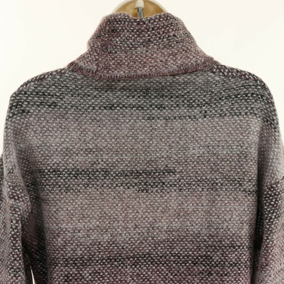 Max Studio Womens Turtleneck Sweater S Small Soft Stripe Gray Purple Variegated - Picture 5 of 9